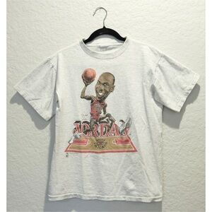 Vintage 90s Michael Jordan Caricature T-Shirt Single Stitch Men XS Salem Bulls